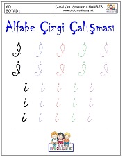 j harfi çizgi çalışması